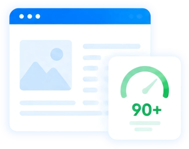 90+img Image showing blog skeleton and 90+ score